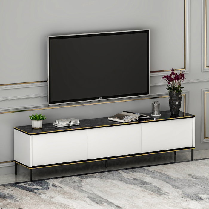 Hanah Home Soporte de TV Blanco con Estantes